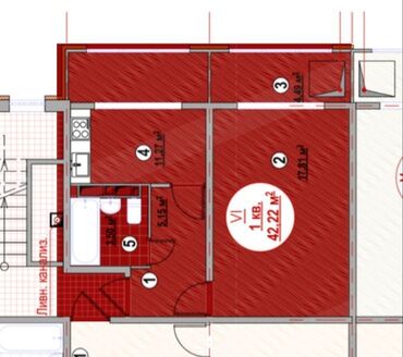 квартира аренда на месяц: 1 комната, 43 м², 106 серия, 9 этаж, ПСО (под самоотделку)