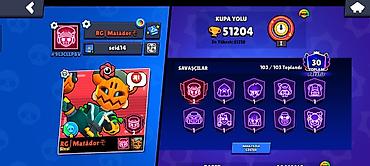 Digər: Brawl Stars oyun hesabı - Kupa: 51,204 - Səviyyə/XP: 30 səviyyə — 11