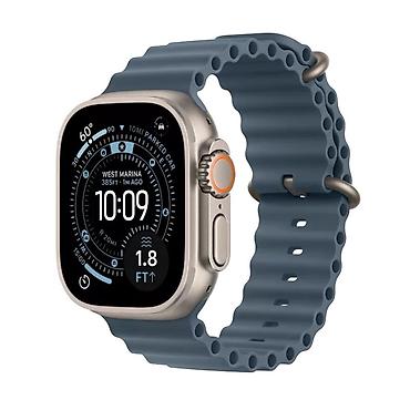 Акылдуу сааттар: Apple Watch Ultra 3 (49 мм), титан, ремешок Ocean Band (синий) — 3