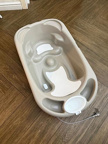 hamam kuncluyu: Körpə üçün vannalı çimmə dəsti - Rəng: bej/aq rəng çalarları - — 2