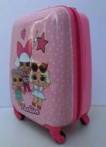 Rančevi, torbe i koferi: Dečji kofer na točkiće – ružičasti, sa motivima popularnih lutkica i — 15