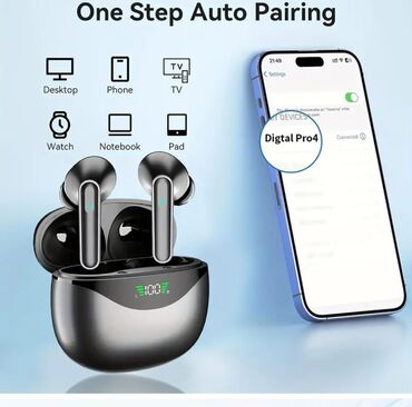 Qulaqcıqlar: Yeni Simsiz (Bluetooth) Qulaqcıqlar, rəng - Qara