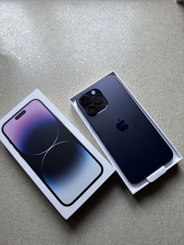 14 промах: IPhone 14 Pro Max, 1 ТБ, Deep Purple, Зарядное устройство, Кабель, Коробка, 100 %