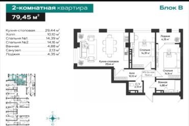 сдаю 2х комнатную квартиру бишкек тунгуче: 2 бөлмө, 80 кв. м, Элитка, 13 кабат, Евроремонт