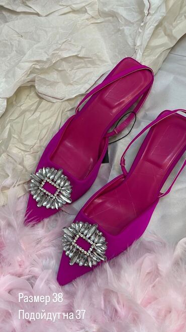 обувь зара: Туфли 38, цвет - Розовый