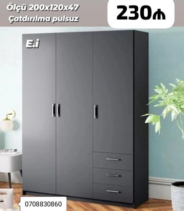 Çarpayılar: Yeni, Açılan, 3 qapılı Qarderob, paltar dolabı