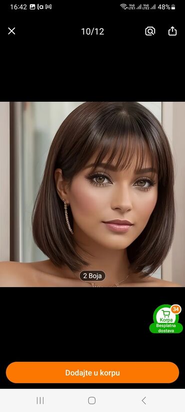 Perike i klipse: Kratka bob perika sa šiškama, dizajnirana da pruži prirodan izgled i — 3