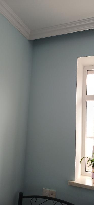 col divar rəngləri: Açıq mavi rəngdə divar boyası ilə peşəkar rəngləmə xidməti - Otaqlar — 1