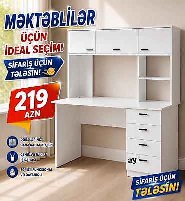Məktəblilər üçün ideal seçim – funksional iş masası. - Geniş və rahat