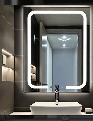 Зеркало с LED‑подсветкой для ванной - Форма: прямоугольная, с