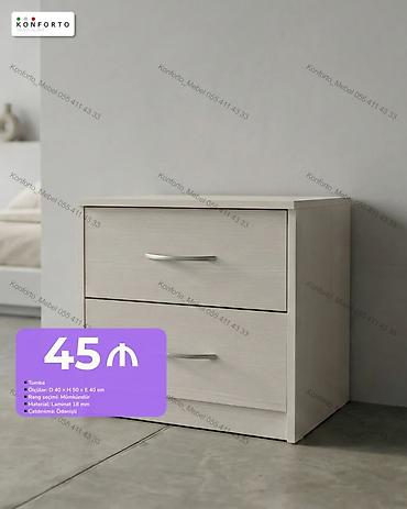 İki çekmecəli tumbə - Model: Tumba - Ölçülər: D 40 × H 50 × E 40 sm -