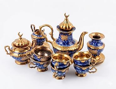 cay: Çay dəsti, rəng - Mavi, Keramika, 6 nəfərlik — 1