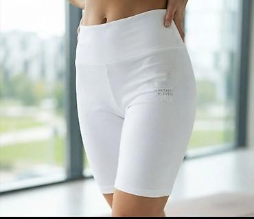 Helanke, biciklistički šortsevi: Bele sportske biciklističke kratke helanke FILA - Model: visok struk — 1