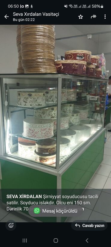 dondurma soyuducusu qiymeti: *SEVA XİRDALAN* Şirniyyat soyuducusu təcili satilir. Soyducu isləkdir