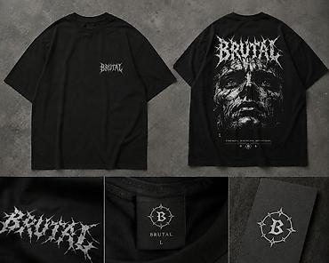 cactus jack: Футболка BRUTAL с авторским принтом - Цвет: чёрный - Материал: хлопок — 1