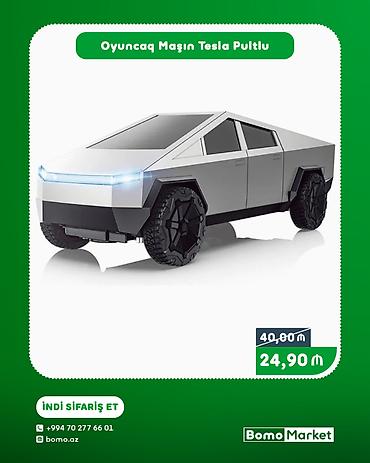 uşaqlar üçün oyuncaqlar: Oyuncaq Maşın – Tesla Pultlu - Model: Tesla Cybertruck dizaynlı — 1