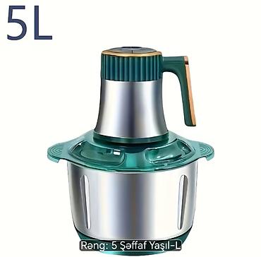 elektrik plitə: 5L elektrik doğrayıcı – Şəffaf Yaşıl (L) - Tutum: 5 litr – böyük — 1