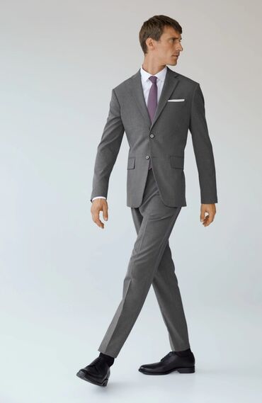 мужской пальто: Костюм XL (EU 42), цвет - Серый