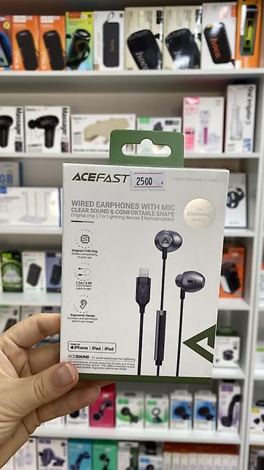чон арыке: Зымдуу гарнитуралар, Acefast, Жаңы, түсү - Ак — 1