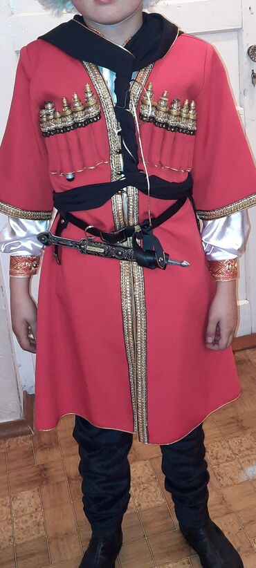 спортивный костюм для мальчика: Кавказский костюм- черкезка, рубашка, кинжал, ремень, башлык и папаха