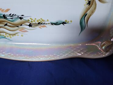 Ostalo posuđe: Oval,tanjir rucni rad,ruski 60,70te. Oval za serviranje,kolace — 7