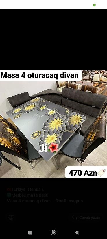 divan 150: Mətbəx masa dəsti – Türkiyə istehsalı. Dəst tərkibi: - Masa - 2 ədəd — 2