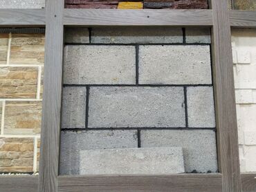 1 kisə sement: Beton dekorativ fasad/üzlük daşları - Material: Sement əsaslı yüksək
