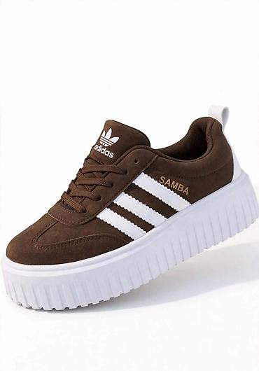 nike 207: Adidas Samba platform patike – braon/bele - Model: Samba sa povišenim — 1