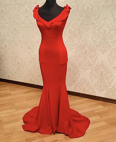 podium don: Qırmızı mərasim geyimi – mermaid kəsim - Rəng: parlaq qırmızı - — 2