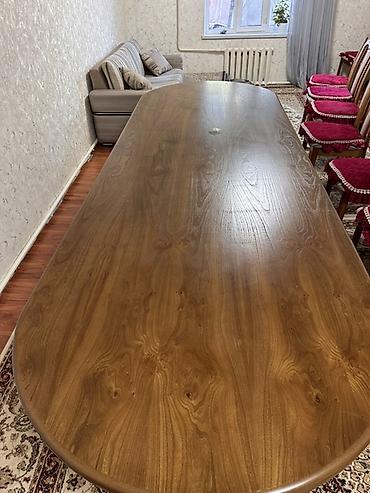 study table: Большой обеденный комплект: раздвижной стол + 12 стульев - Стол — 2