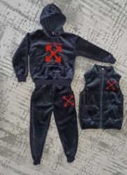 детские спортивные костюмы леопардовые: Комплект, түсү - Боз, Колдонулган