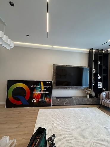 Телевизоры: Телевизор Smart TV с крупной диагональю (около 55–65"), тонкими — 9