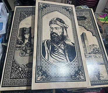 Канцтовары: Bakı temalı taxta tavla dəsti - Material: təbii ağacdan hazırlanmış — 2