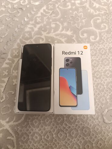 телефон нот 6: Xiaomi, Redmi 12, Колдонулган, 128 ГБ, түсү - Кара, 1 SIM, 2 SIM