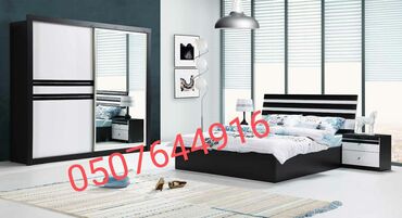 Yataq otağı dəstləri: İkinəfərlik çarpayı, 2 tumba, Termo, Dolab, Azərbaycan, Yeni — 4