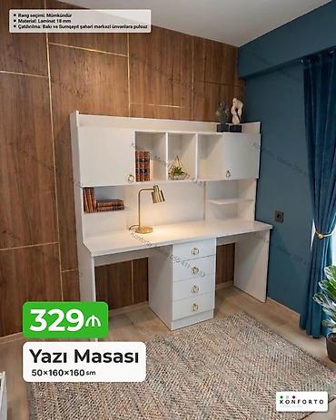 ofis masa: Düz masa, Stulsuz, Polkalı, Siyirməli, Sadə laminat — 1