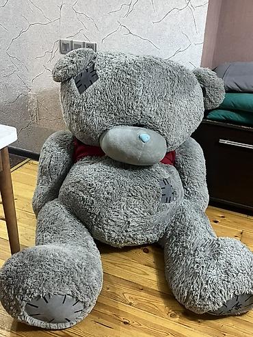 mini toy pudel: Nəhəng yumşaq ayı oyuncaq - Rəng: boz, burun hissəsində açıq mavi — 2