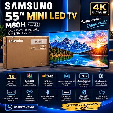 telvizor samsung: Samsung 55" Mini LED TV – M80H Class - Ekran: 55 düym, 4K UHD (3840 × — 1