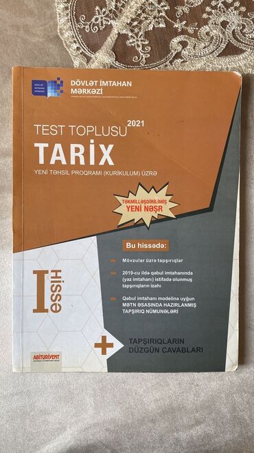 Kitablar, jurnallar, CD, DVD: Tarix kitabı test toplusu 1 hissə 
metrolara çatdırılma