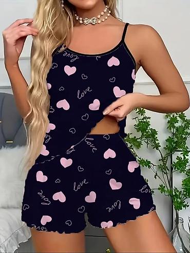 chicme plus size: Ženski pidžama set, vel. L – top na bretele i šorts - Dvodelni set — 3
