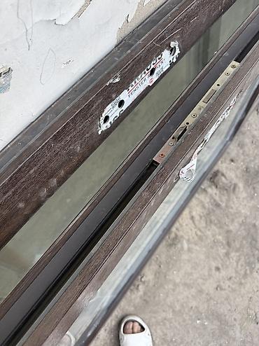 window: Под б/у (почти новая)Пластиковое двери с импостом, ламинация под — 3