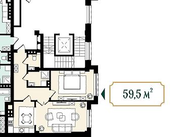 1300: 1 комната, 59 м², Орто-Сай с. Элитка, 2 этаж, ПСО (под самоотделку) — 2