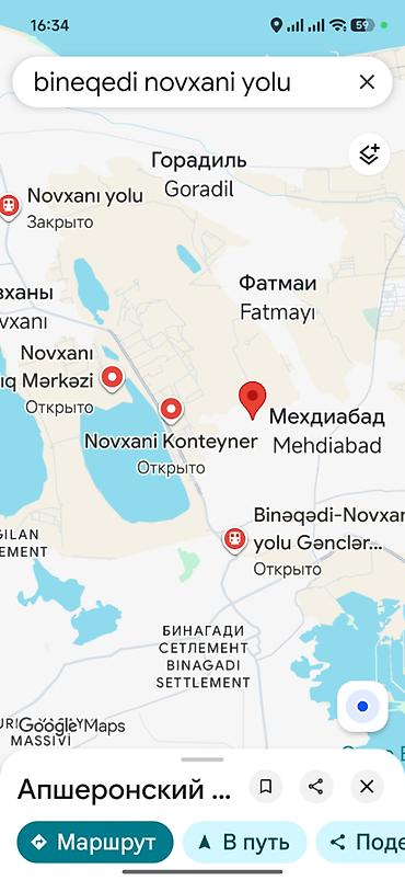 30 sot yer satílír Mehdiabad Novxaní yolu Çixariş xüsusi Mülkiyyet
