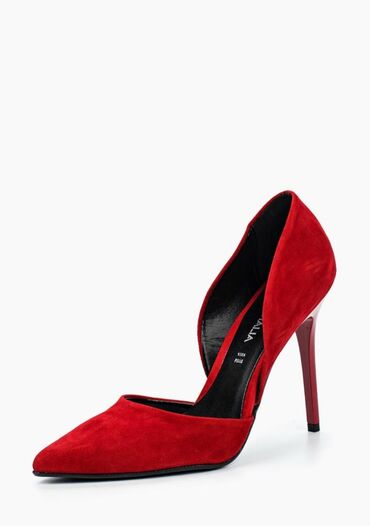 слипоны замшевые женские: Туфли 37, цвет - Красный