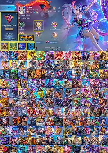 at qiz sekilleri: Mobile Legends hesabı təqdim olunur. Hesabın profilində görünən əsas — 1