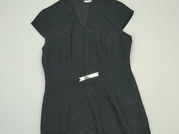 czarna sukienki elegancka midi: Sukienka, 2XL, stan - Dobry