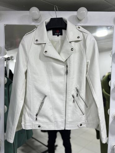 кожа куртка: Женская куртка XS (EU 34), S (EU 36), M (EU 38), цвет - Белый