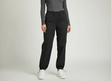 f f cargo: Material trousers for women, size M
