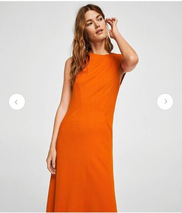 оранжевое платье: Күнүмдүк көйнөк, Жай, Орто модель, Трапеция, S (EU 36)