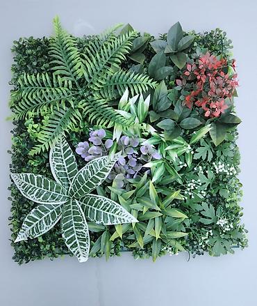 Süni güllər: Müxtəlif süni bitkilərdən ibarət dekorativ divar paneli. Bu panellər — 9